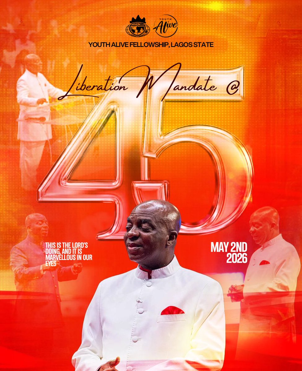 Yaf_Lagos's tweet photo. 45 years ago, a mandate was given—to liberate the world from all oppressions of the devil through the preaching of the Word of Faith. We celebrate as the Liberation Mandate clocks 45 years today,
#Liberationmandate
#WinnersWorld
#yaf_lagos https://t.co/wkr3MB2l6q