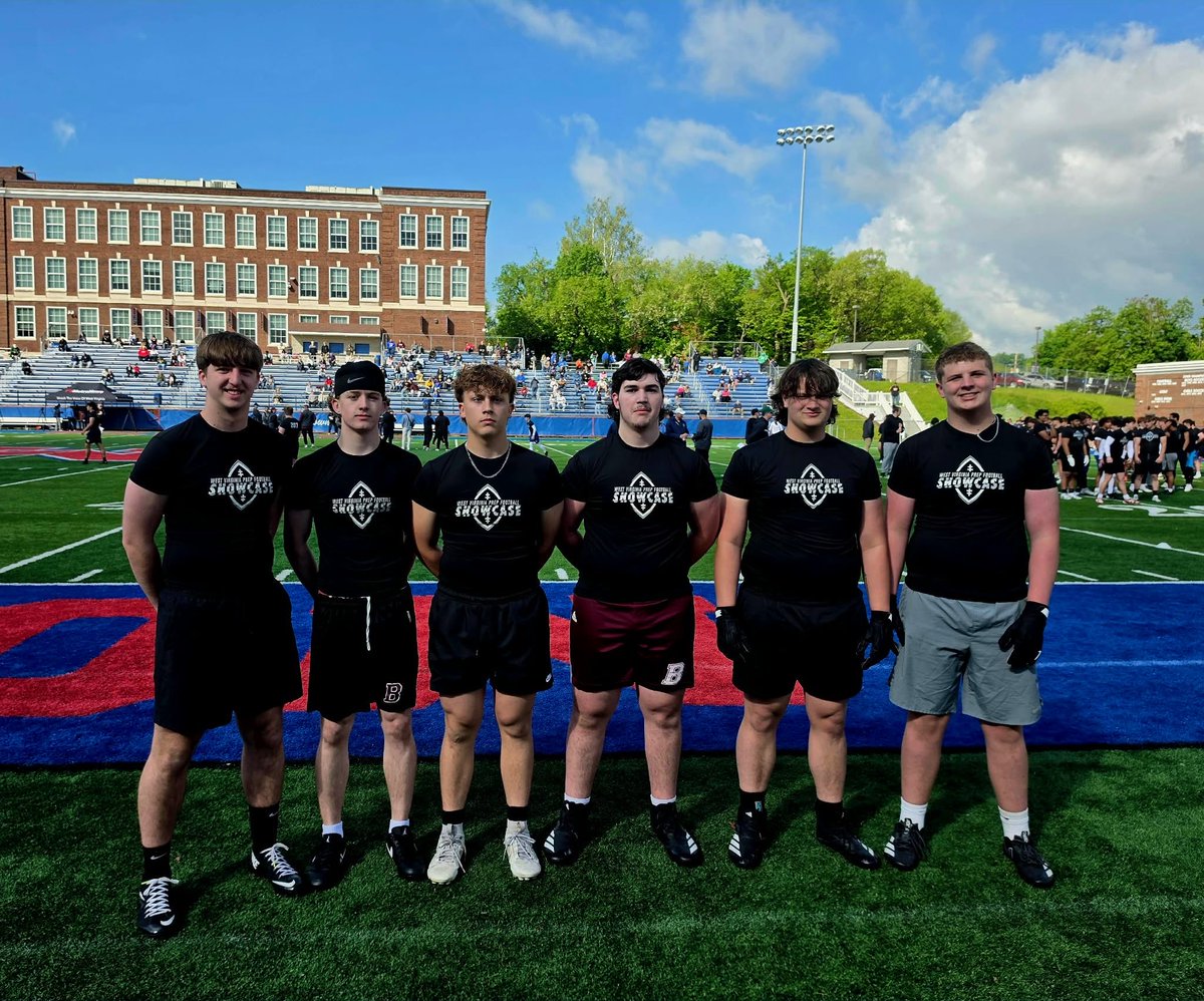 BeckleyFB's tweet photo. Our guys representing Beckley Football at the @CoalfieldsCo Annual WV Prep Football Showcase in Morgantown! Let’s Go Levi Picha, Gage Burdette, Gage Price, Dylan Via, Andrew Sweeney and Ben Fitzwater!🦅 https://t.co/2UEL7DST3p