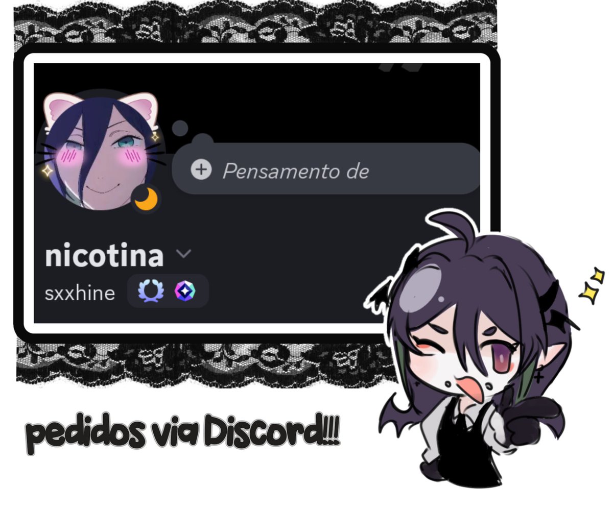 oi gente, passando aq pra avisar q to abrindo comissões de emergência ‼️

mais informações abaixo p qm quiser, atendo via discord! ★