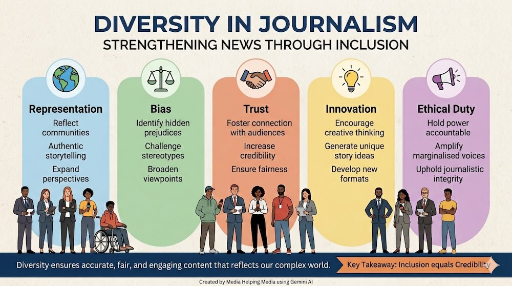 helpingmedia's tweet image. #Diversity in the #media - what it means for #journalism, #newsrooms, #news production, and properly informing the public debate.
mediahelpingmedia.org/diversity-in-j…