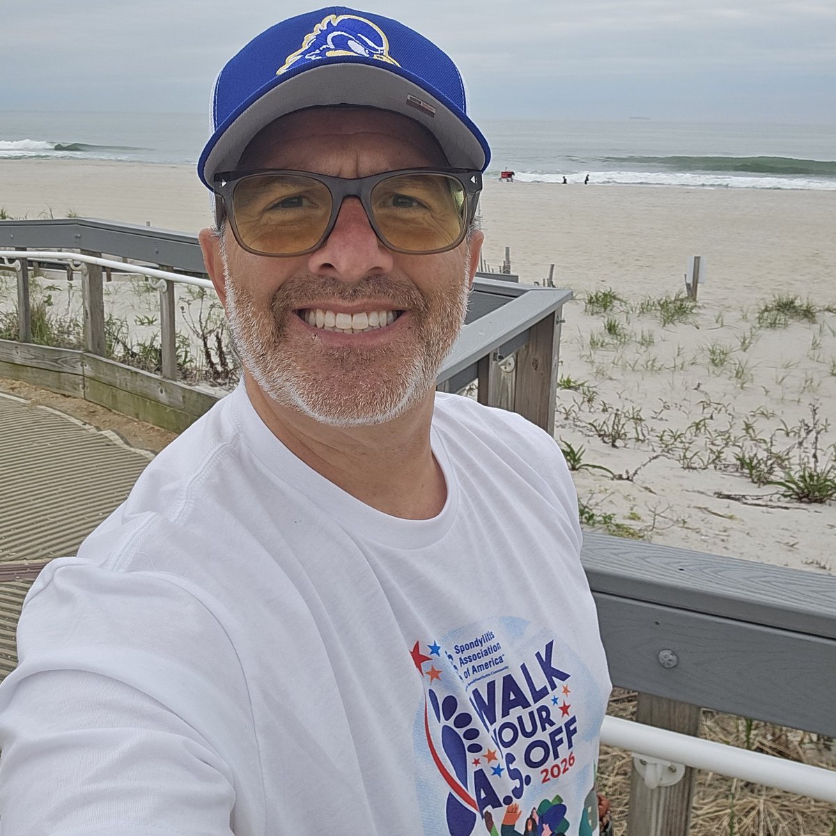 VinceG222's tweet photo. Today was the true definition of "Double Duty": At my home away from home (Seaside NJ), did our annual #MSWalk for my @UDelaware roommate while also getting a head start on #WorldASDay (for me and everyone involved w/@spondylitis. ) #WalkYourASOff #CommunityInMotion https://t.co/Ifkg0fPZ8T