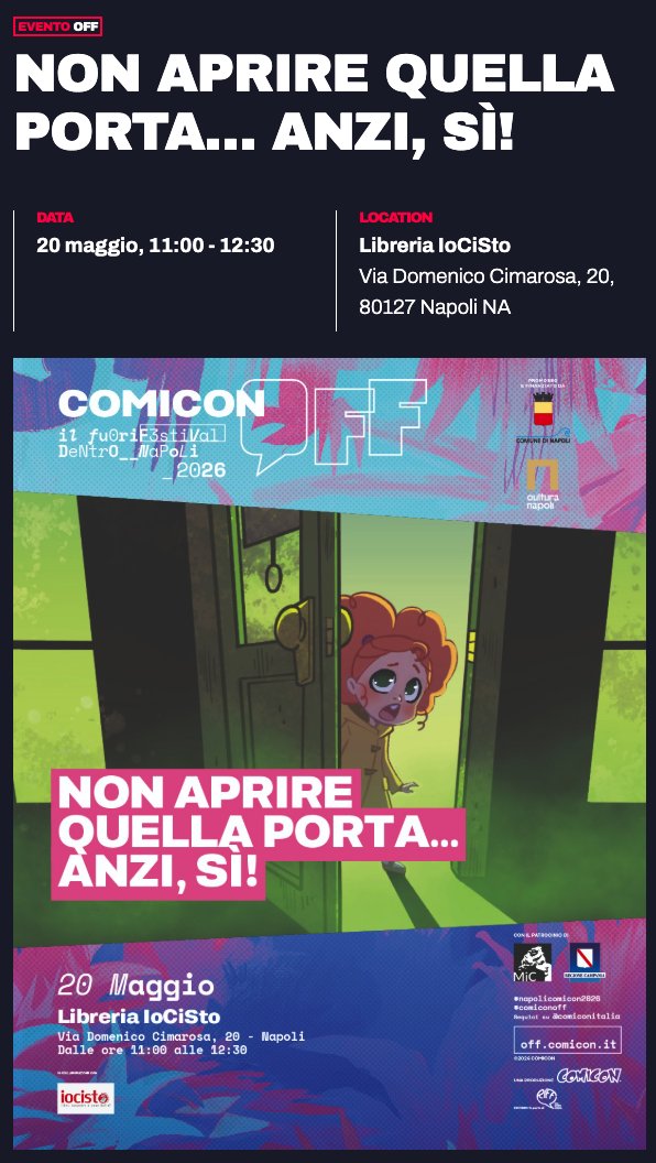 FumettoF's tweet image. Apre una mostra di Manga, a #Venezia . Apre la collana in edicola di Paz e una mostra a San severo, e segnalo sempre che è in atto la bella mostra al @Museo_MAXXI 
più avanti   il festival Ca.Co.FEST il 13 e 2 eventi OFF conIvan Ferrara e la @IoCiStoLibreria