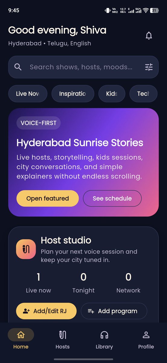 ShivaReddy0515's tweet image. Bringing back the olden golden days

RJ - The voice First - City Voice - Mobile Application

Those beautiful mornings... Addicted to voice.. Stress Free

To avoid the video addiction in mobiles... Voice Only Platform...

Saradha kaburlu....

#Rj #Hyderabad #Voice