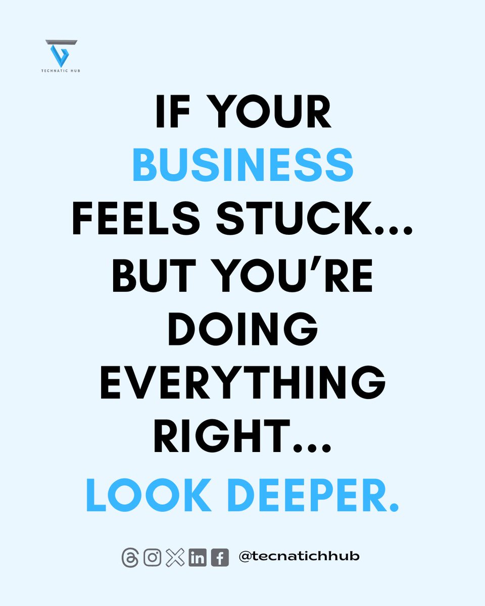 technatichub's tweet image. Sometimes the problem isn’t effort.
It’s structure.

#BusinessGrowth #EntrepreneurLife #Scaling