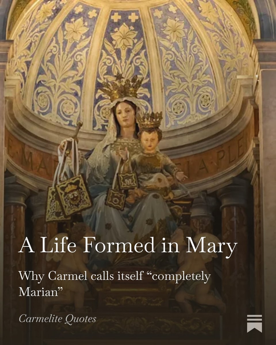carmelitequotes's tweet image. 🙏 Carmel calls itself “completely Marian”—not by imitation, but by union with her soul. What might a "Mary-form" life look like for you?

🔗 twp.ai/4hpbFT

#Catholic #VirginMary #PrayerLife