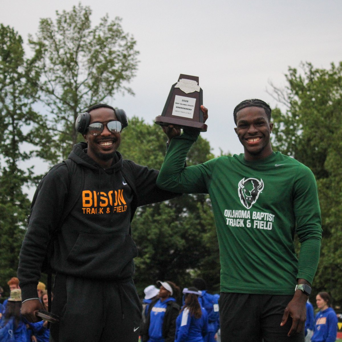 OBU_TrackXC's tweet photo. One last honor: Emery Crayton &amp; Dwayne Fleming were named Men's Most Valuable Athletes at the GAC Outdoor Championships!

#OnToVictory https://t.co/7GlOXtoZSF