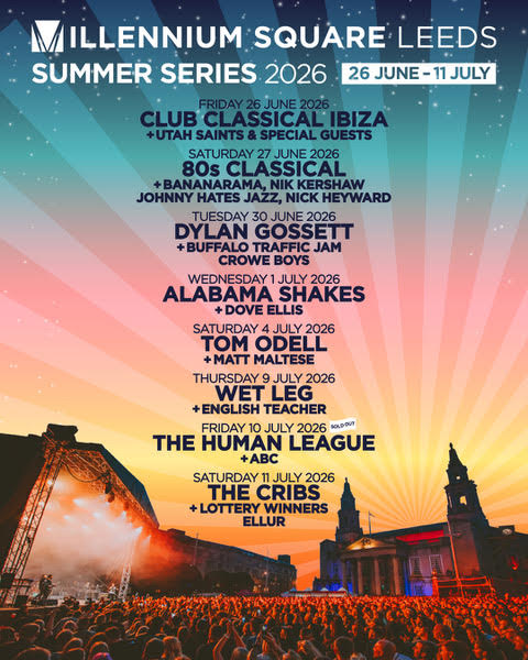 Welcome2Yorks's tweet image. Join the excitement in Leeds for the Summer Series at Millennium Square from 26 June to 11 July 2026 yorkshire.com/leeds/inspirat…  Top artists and diverse music styles for all. #music #leeds #yorkshire