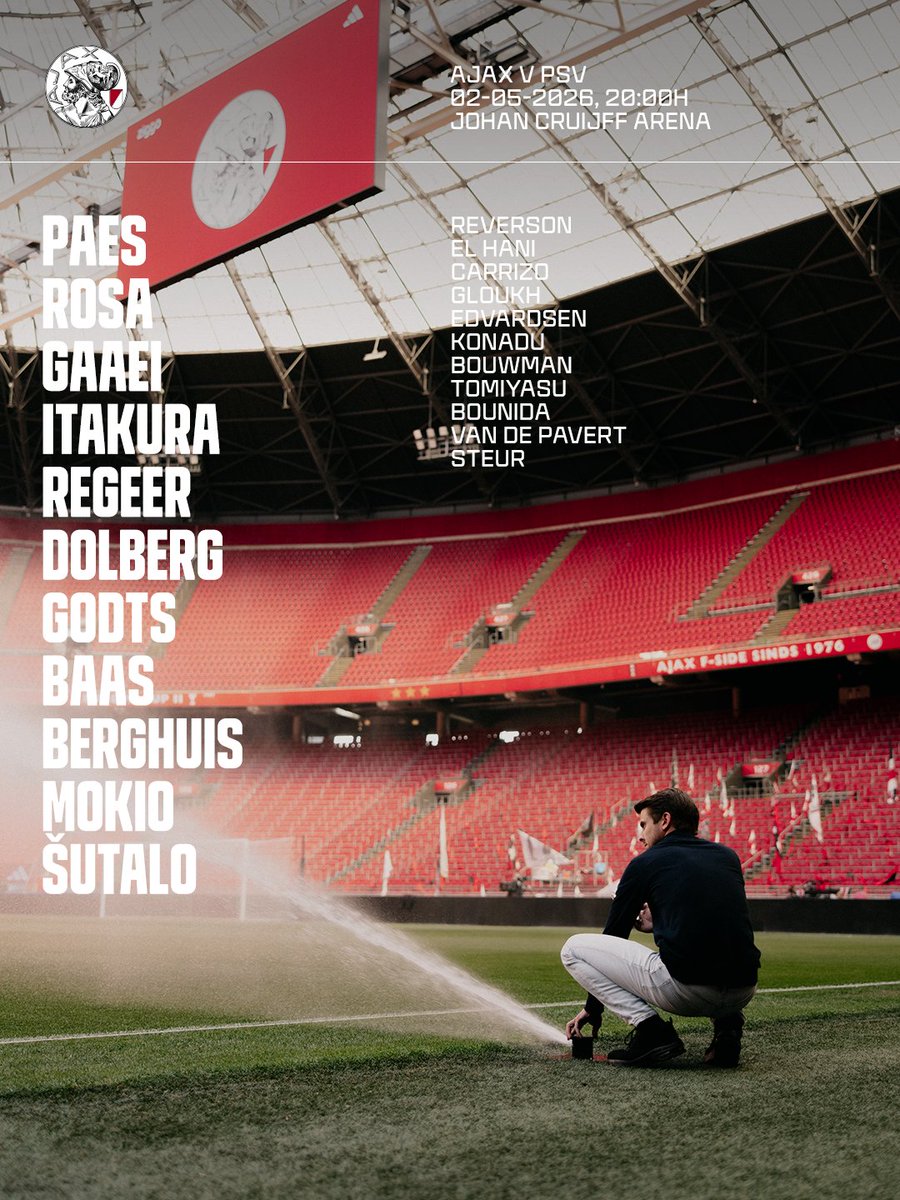 AFCAjax's tweet image. Saturday night squad. 
 
Wout Weghorst is not available due to lack of match fitness.