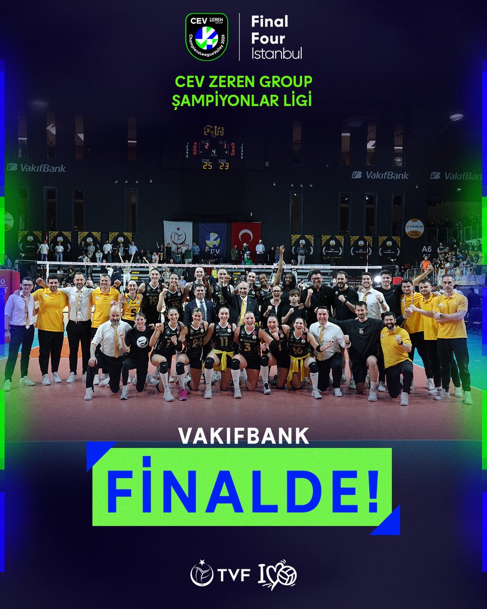 TVForgtr's tweet photo. VAKIFBANK CEV ZEREN GROUP ŞAMPİYONLAR LİGİ’NDE FİNALDE! 🔥🏐

Temsilcimiz Imoco Conegliano karşısında 2-0 geriden gelerek adını 3-2’lik skor ile finale yazdırıyor! ❤️🏆 https://t.co/WJR5Z7i75n
