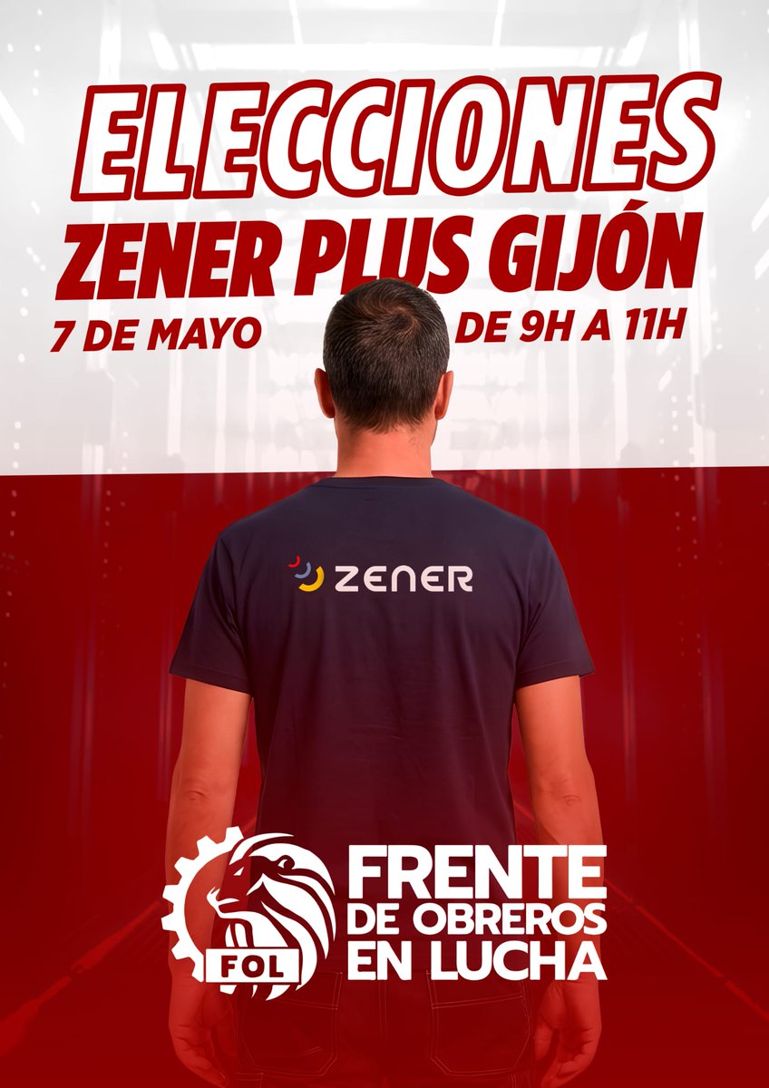 sindicatoFOL's tweet photo. Este 7 de mayo se celebran las elecciones sindicales en Zener Plus, en Gijón.

¡Por un sindicalismo combativo! https://t.co/v44VkgRQQ8