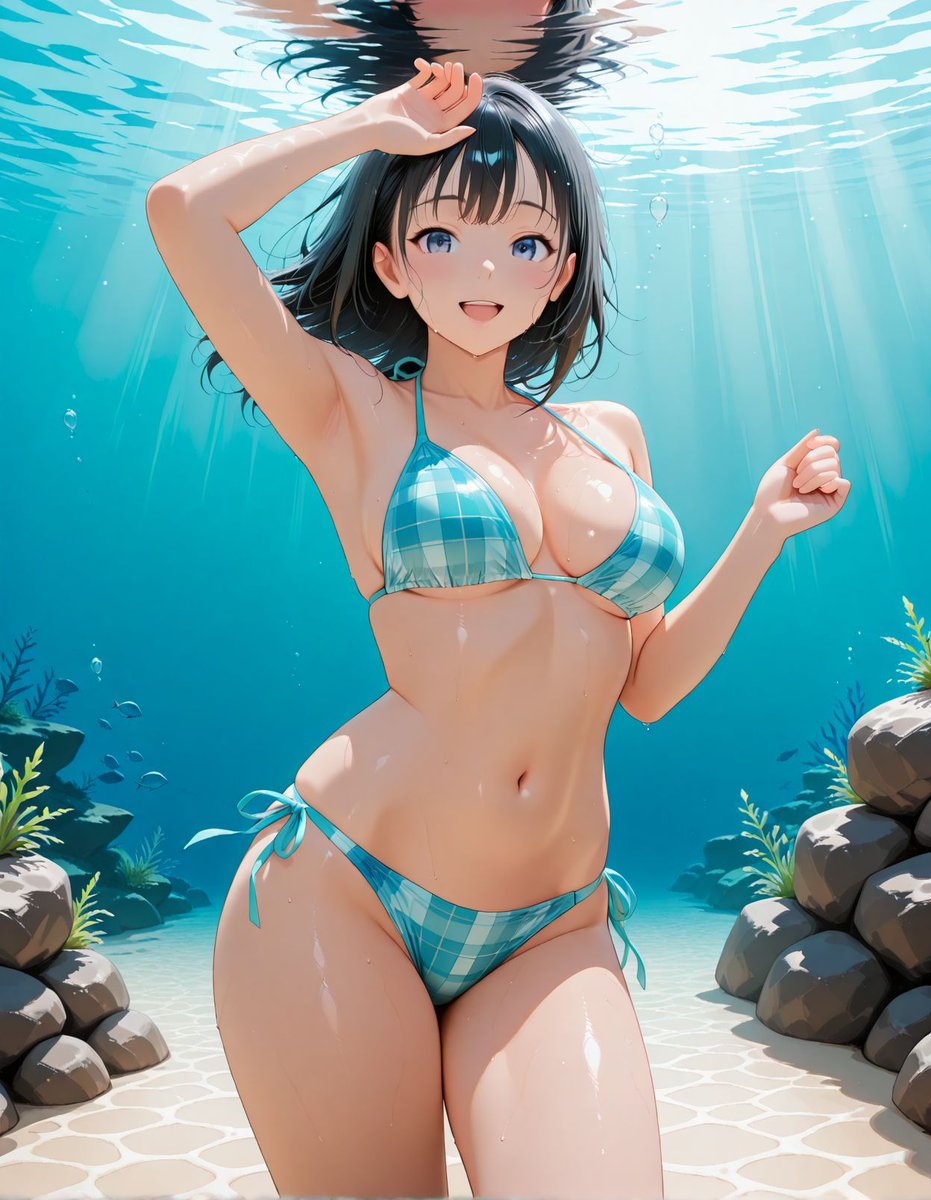 海の中って、キラキラしてて本当に綺麗！」 The ocean is so sparkly