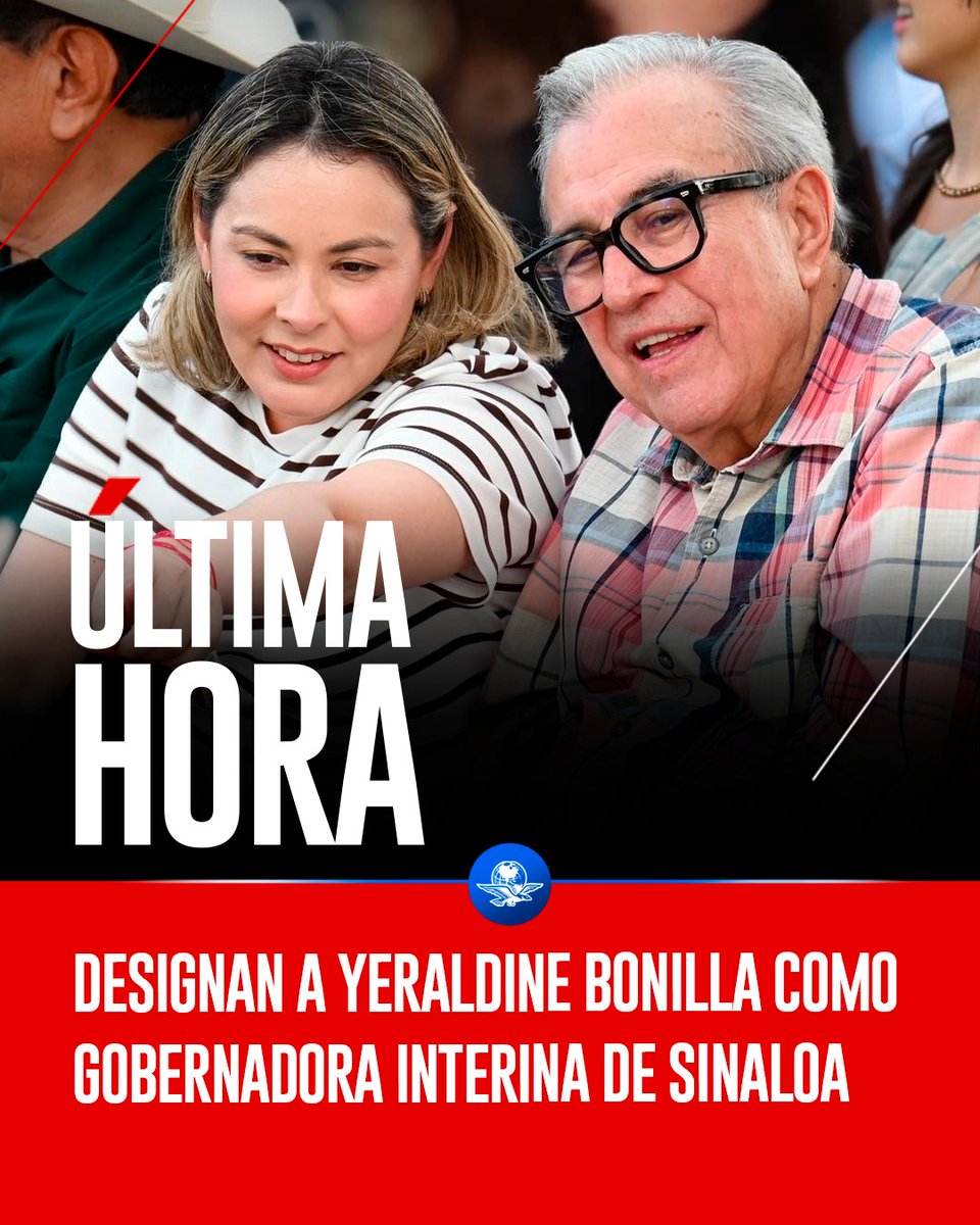 El_Universal_Mx's tweet photo. #ÚLTIMAHORA |🚨 Yeraldine Bonilla fue designada por el Congreso local como gobernadora interina de Sinaloa tras la licencia de Rubén Rocha Moya, acusado de narcotráfico por parte de EU.

Bonilla Valverde se desempeñaba como secretaria de Gobierno de la entidad.
https://t.co/cW5gUWvWeS
