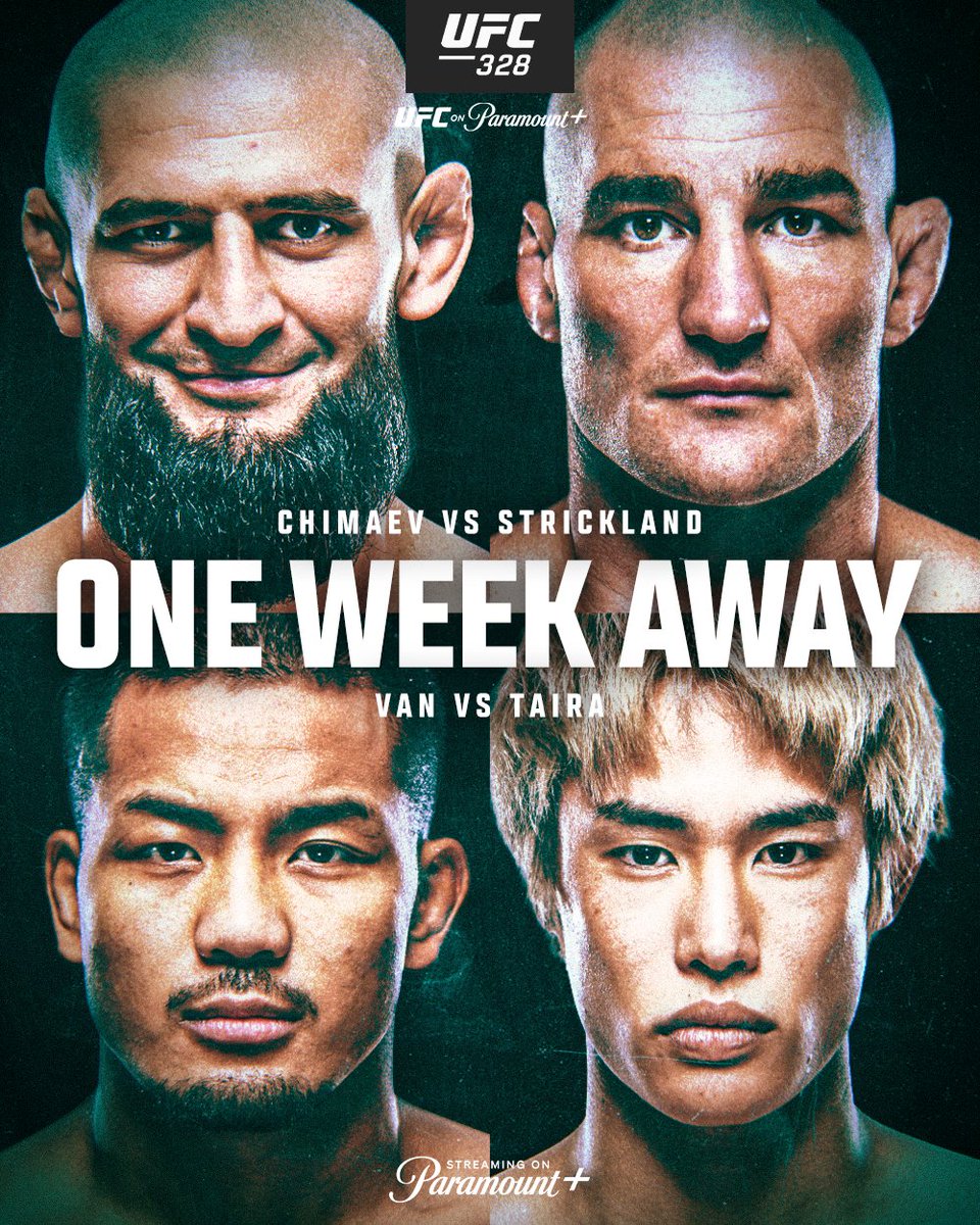 Two title fights. One week away. 😤

#UFC328 | SAT May 9 | 9pm ET on <a href="/paramountplus/">Paramount+</a>