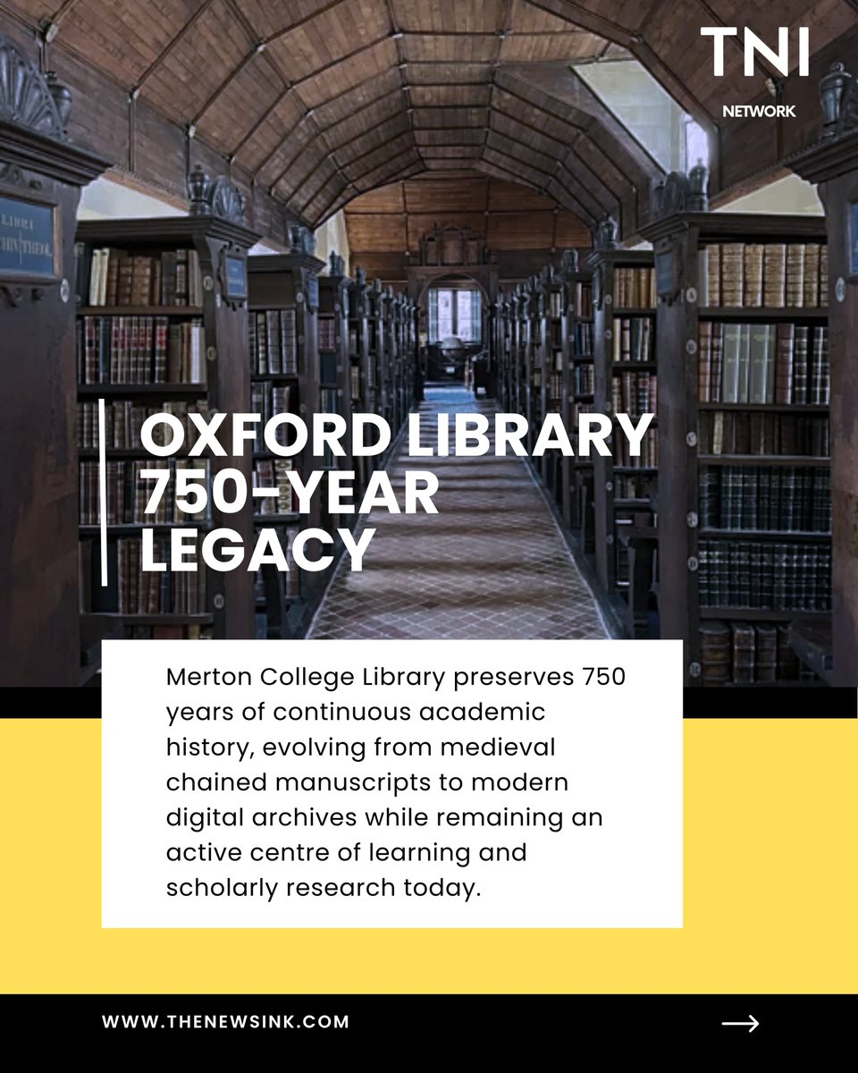 thenewsink's tweet photo. Read More at: https://t.co/ibbNSmIy9k

#Oxford #MertonCollege #LibraryHistory #MedievalHistory #Education #Heritage #Knowledge #UKHistory #RareBooks #AcademicLife https://t.co/6fye08yN4n