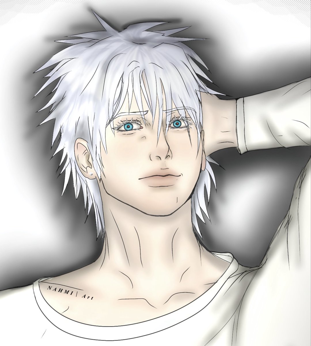 NAHMI_artkifi's tweet image. My fanart of gojo 😭😫 #gojo #jjk #nahmi_art #fanart #JujutsuKaisen