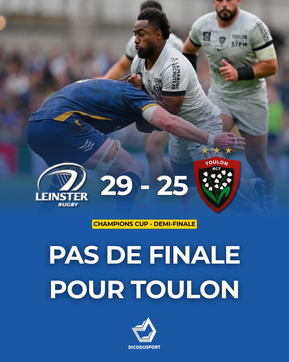 dicodusport's tweet image. 🏉🇫🇷❌ ️𝐏𝐚𝐬 𝐝𝐞 𝐟𝐢𝐧𝐚𝐥𝐞 𝐩𝐨𝐮𝐫 𝐓𝐨𝐮𝐥𝐨𝐧.

#RCT #ChampionsCup