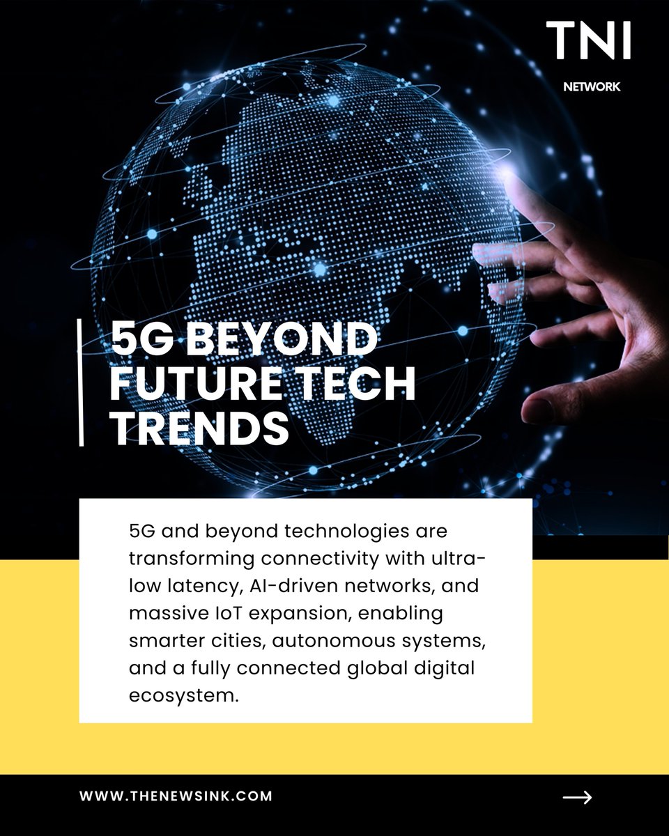 thenewsink's tweet image. Read More at: thenewsink.com/5g-and-beyond-…

#5G #Technology #Innovation #IoT #ArtificialIntelligence #FutureTech #SmartCities #DigitalTransformation #Connectivity #TechTrends