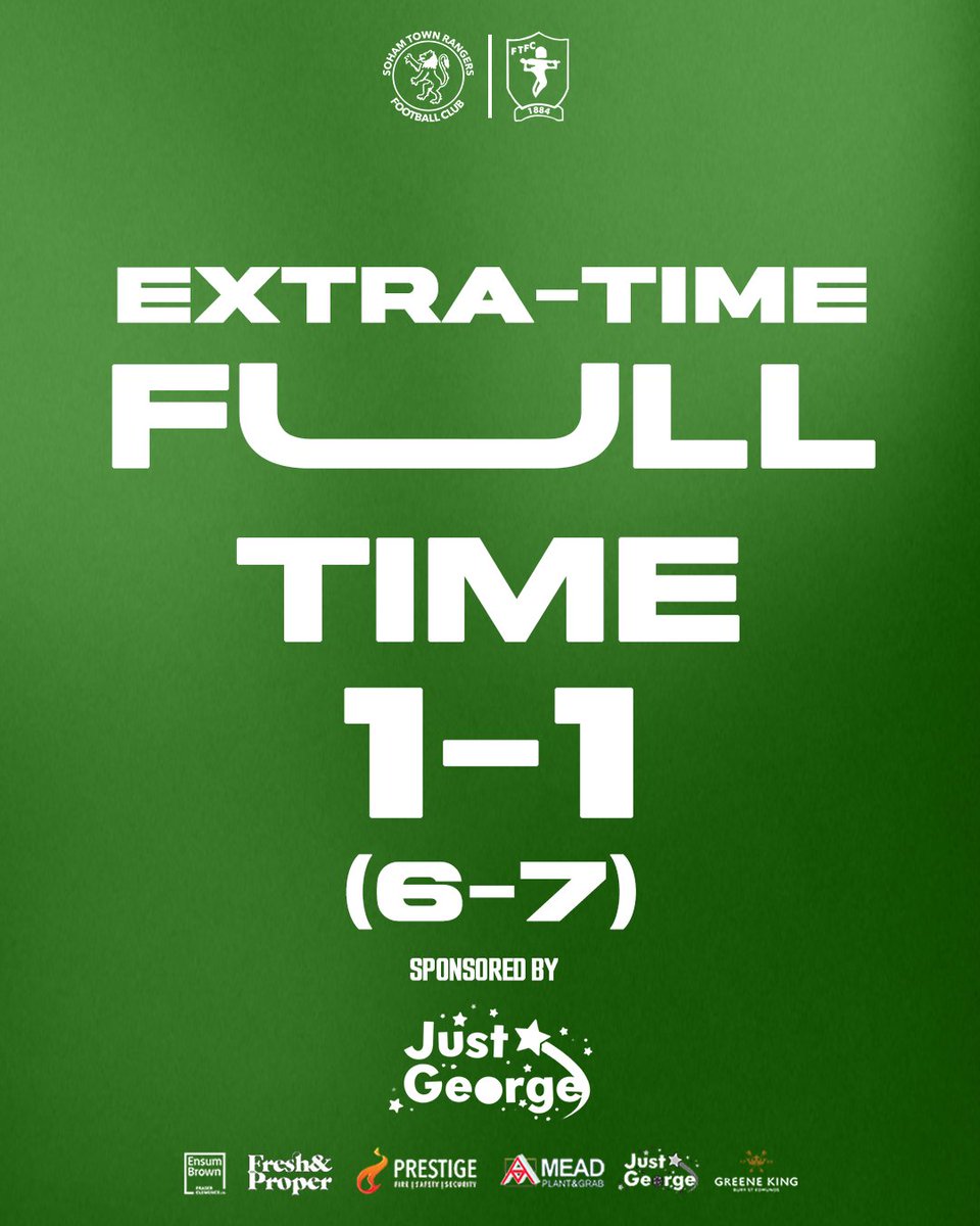 SohamTownRanger's tweet image. ⏰ (FT’) | 🟢 (6) 1-1 (7) 🟡 |

Heartbreak.
#STRFC | #Playoffs