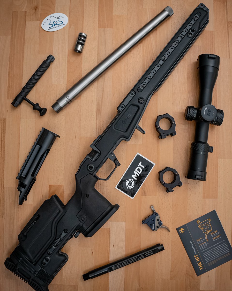 OpticsPlanet's tweet photo. 📷 by @thetacticalden: 338 ARC | 16” Bolt

Build Specs ⬇️
@americanriflecompany Coup De Grâce Action
@PreferredBarrel 338 ARC 16” Prefit Barrel
@MDTTAC JAE-G5 Chassis System
@TimneyTriggers HIT Trigger
@salmonriversolutions Stainless Pro Brake
@Meprolight MVO 3-18x44 
@americanriflecompany M-Brace Rings