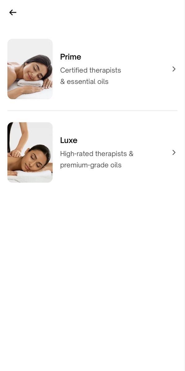 sindhusrinath's tweet photo. Am I the only one who is confused? Is @urbancompany_UC actually asking me to choose between a good therapist and good oil?! 
Do premium grade oil unlock new levels of relaxation that I am unaware about? 🤔 https://t.co/FBL0RZCtIO