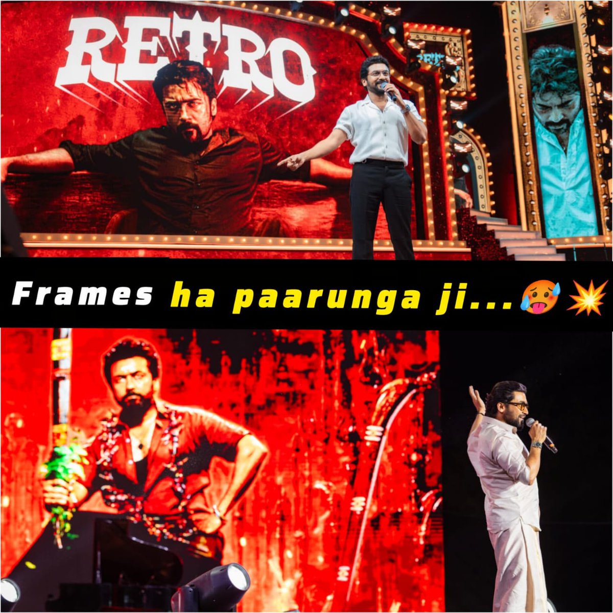 SriSuriya23's tweet image. This two frames 🛐❤️‍🔥

A true inspiration for every generation @Suriya_offl 🤍✨

#retro #Karuppu #KaruppuFromMay14