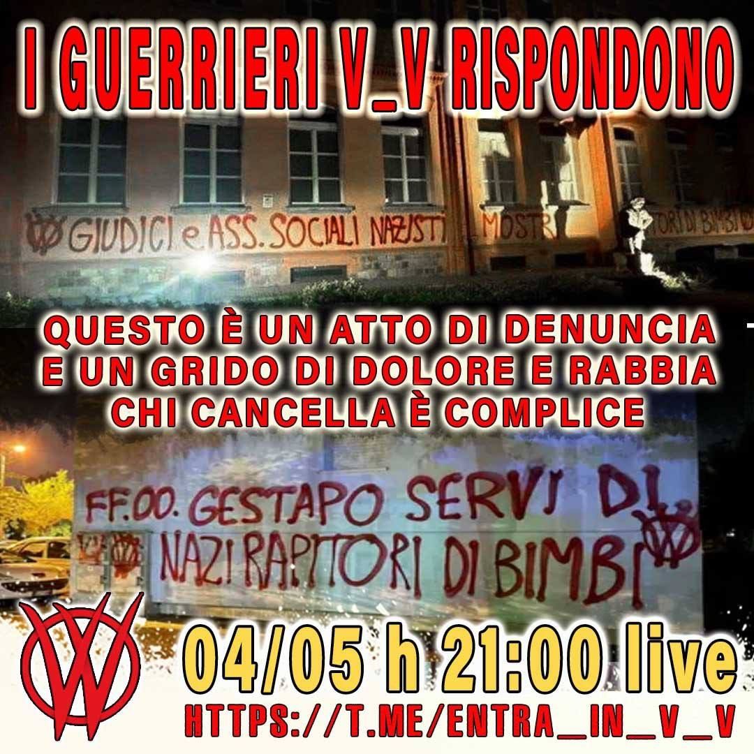 LIVE  📡 
IN  D I R E T T A
    
LUNEDÌ #4MAGGIO
     
ALLE  ORE  2️⃣1️⃣:0️⃣0️⃣ 

CHAT VOCALE 
🎤👇🎤👇🎤
        
I GUERRIERI V_V RISPONDONO 
            
💥🔨🎯

CANALE TELEGRAM 
ENTRA IN  V_V
👇
t.me/entra_in_v_v

Unisciti al CANALE PRINCIPALE V_V
👇
t.me/+x2KxrWVNcDo2Y…