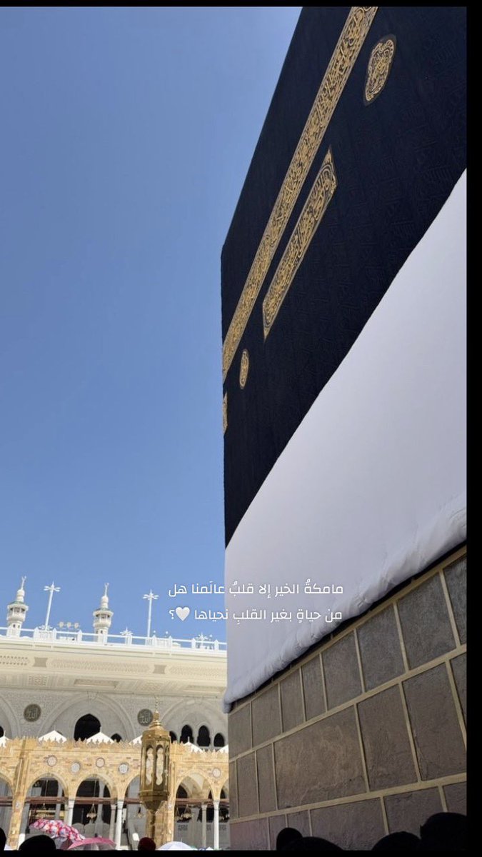 MER0_M's tweet photo. مامكةُ الخير إلا قلبُ عالَمنا
هل من حياةٍ بغير القلبِ نحياها 🤍🕋؟

#اقتباسات #مكه #الكعبة_المشرفة https://t.co/Abp6MEzQVR