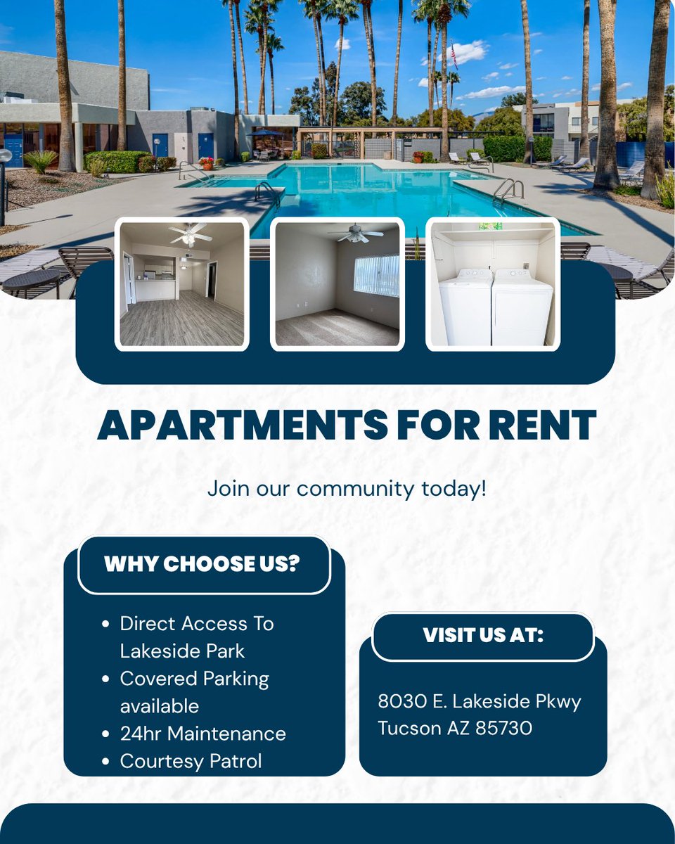 SpringhillHSL's tweet image. Unwind poolside in your new community. Discover the perfect spot to relax and enjoy the Arizona sunshine! #HomeSweetHome

#ItsAboutCommunity #HSLProperties #HSL #Arizona #HSLLiving #Home #ApartmentLiving
HSL Asset Management, LLC.
[Equal Housing Opportunity]