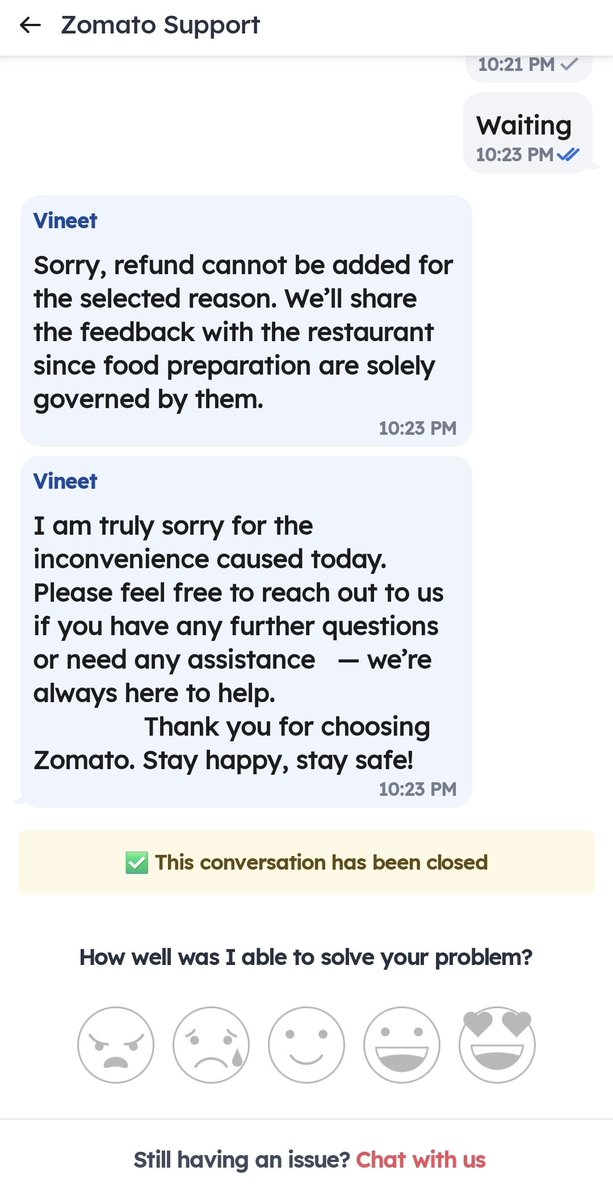 soniarun1000's tweet photo. @zomato, you are pathetic. One restaurant served pathetic food. I talked to kt. It asked the restaurant to refund full amunt. They are not complying. #fraud #harassment https://t.co/pIkhuqJZxs