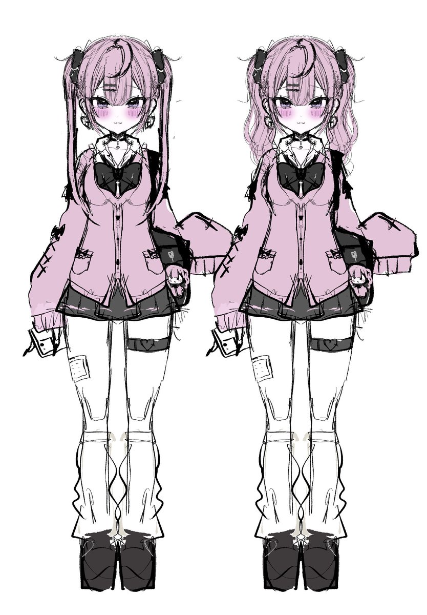 制作中の魂募集ちゃんなんだけど、髪型どっちが好き？
