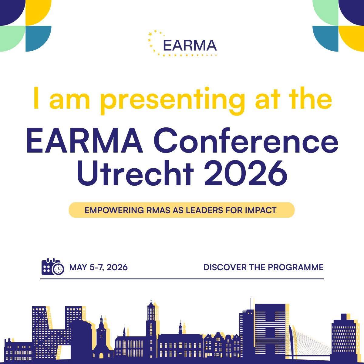 ReACT_2024's tweet photo. 📷Join us next week at the #EARMA Annual Conference 2026, taking place in Utrecht, The Netherlands, May 5–7, 2026.
📷We will present the paper "#ReACT Web-Based Program: Advancing Responsible and Psychologically Inclusive Research Environments", contributing to this year's discussions on empowering research managers and administrators.
Our presentation will take place on 6th May, 4.30 PM CEST.
📷Conference programme: https://t.co/dlcZYQEbf6
📷Learn more about the ReACT project: https://t.co/xUfp8xnLct
#EARMAConferenceUtrecht2026 #ResearcherWellbeing #ReACTproject #ReACT #ErasmusPlus