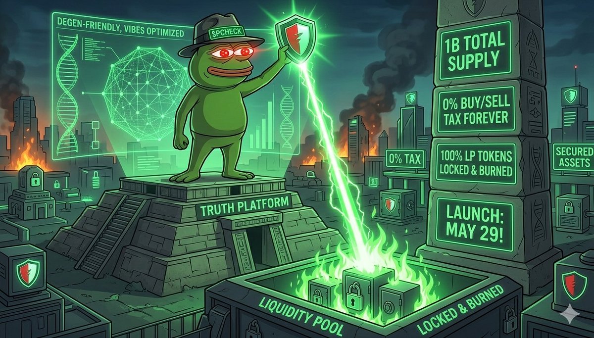 PolyChekAI's tweet image. Transparent, degen-friendly, and optimized for maximum vibes. 🧬

📊 $PCHECK Metrics:

0% Buy/Sell Tax Forever

100% LP Tokens Locked &amp;amp; Burned

1B Total Supply

Follow us to catch the launch on May 29! 📅
#ETH #DeFi #Ethereum #Airdrop