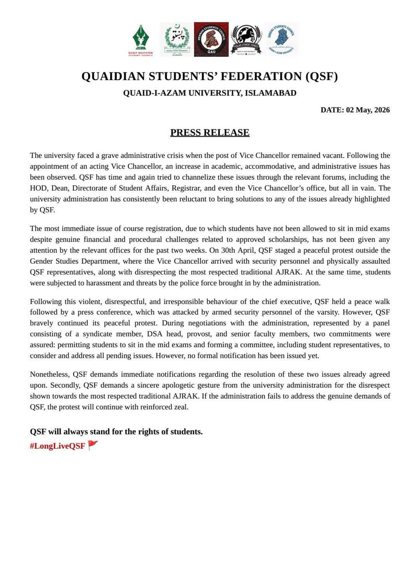 MSC-QAU Spokesperson tweet media