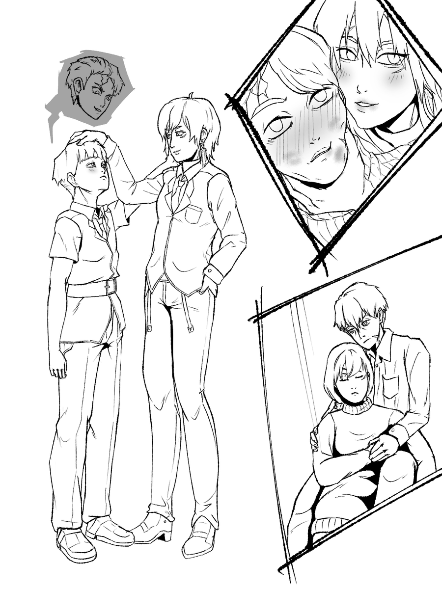 art_marich's tweet image. Day 34:
Freedraw (Saturday)
Tema : Reon x Nara (OC @arumi_kuro )
#100dayschallenge #drawingOC #lineart #rkgk #digitalart