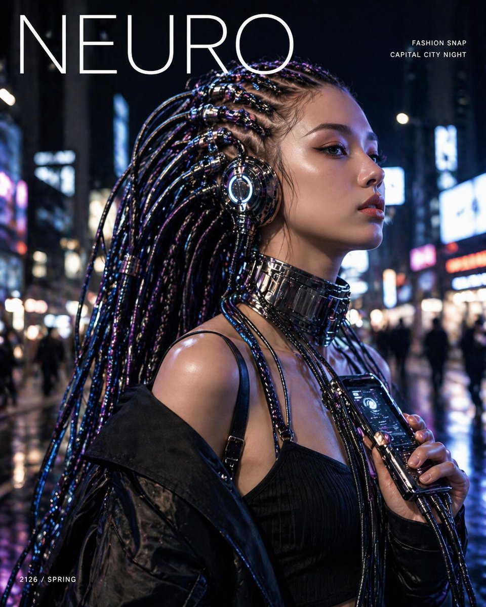 Cyberpunk Fashion Magazine Cover