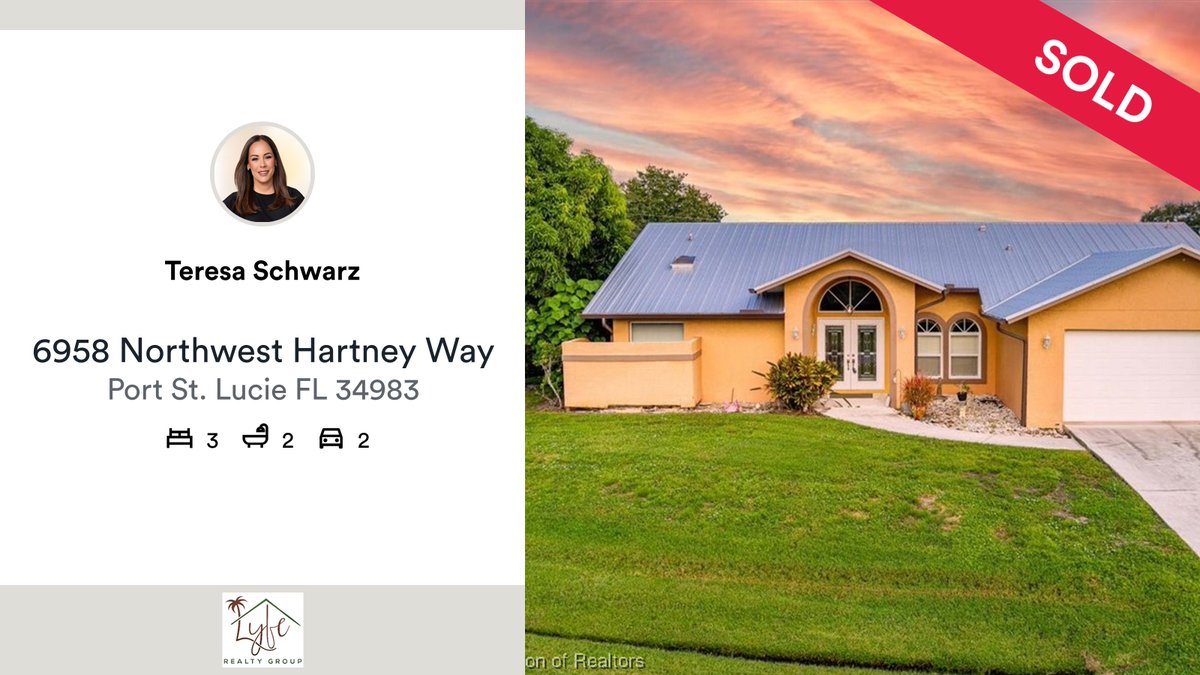 LyfeRealtyGroup's tweet image. 🛌 3 🛀 2 🚘 2
📍 6958 Northwest Hartney Way, Port St. Lucie, FL, 34983

My latest sale on RateMyAgent.
BROKER 0675595

...
#ratemyagent #realestate #LYFE_REALTY_GROUP