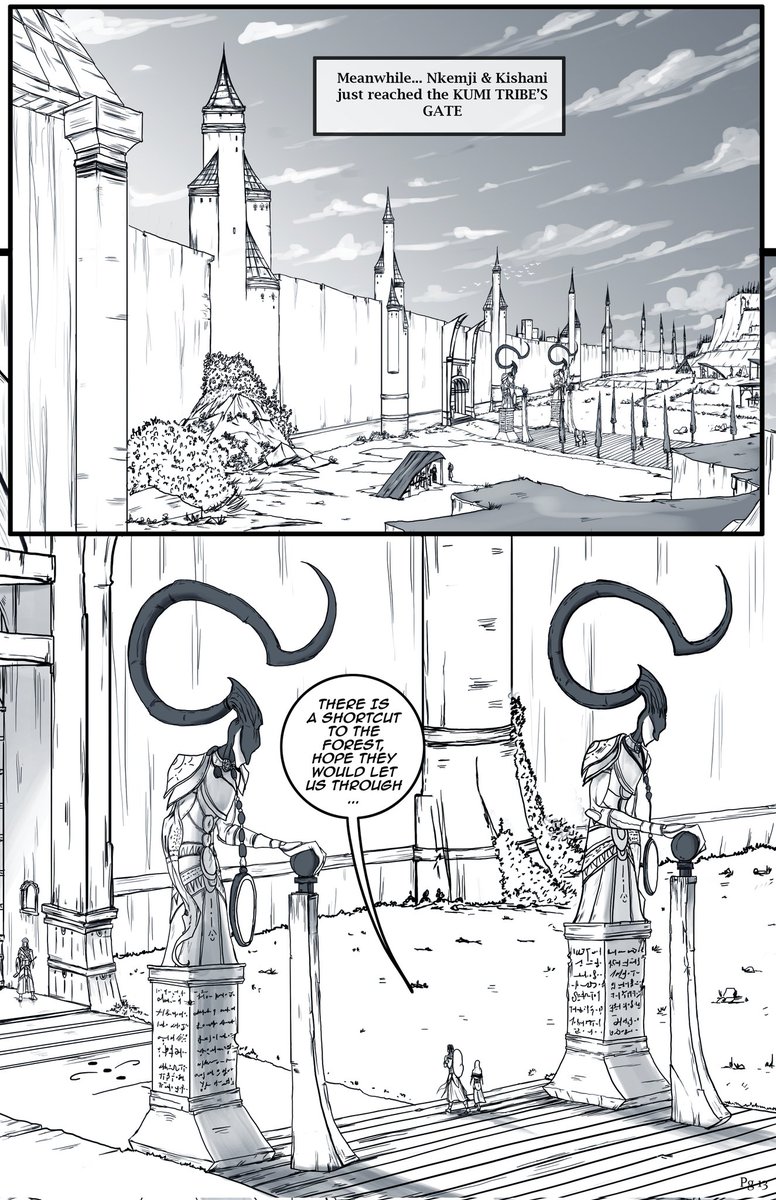 ZtadOfficial's tweet photo. KATONGO: ep 1 continuous. Nkemji & Kishani reached the golden gates..would they get through easily?
New pages uploaded every week.
#Katongo #AfricanFantasy #DigitalArts #BlackComics #webtoon #indieComics https://t.co/BZuJsRUIhg