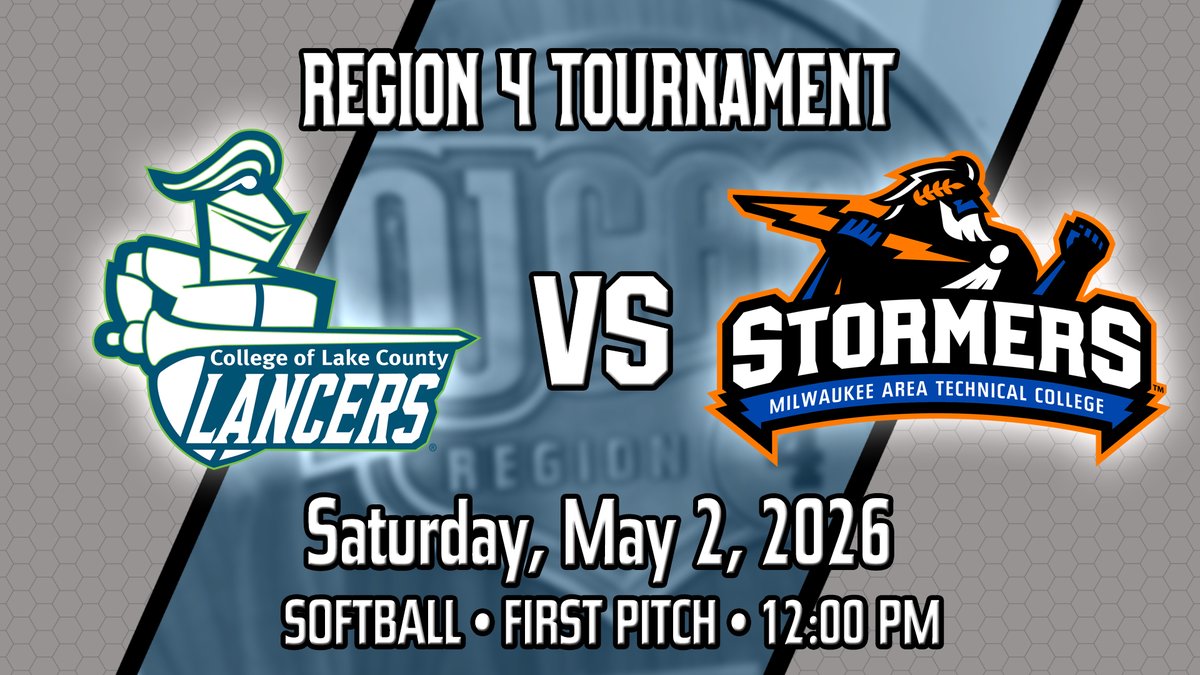 MATC_Athletics's tweet photo. MATC Softball 🆚 College of Lake County 

⚡️Region 4 Playoffs⚡️ 
🥎Elimination Round🥎 

📍: Lake Forest, IL (Deerpath Community Park) 
⏰: 12:00 PM 
📺: https://t.co/S0gJKp9QHT 

#ProudToBeMATC #StormersStrong #GirlsOfSpring https://t.co/3K3gbaN1qG