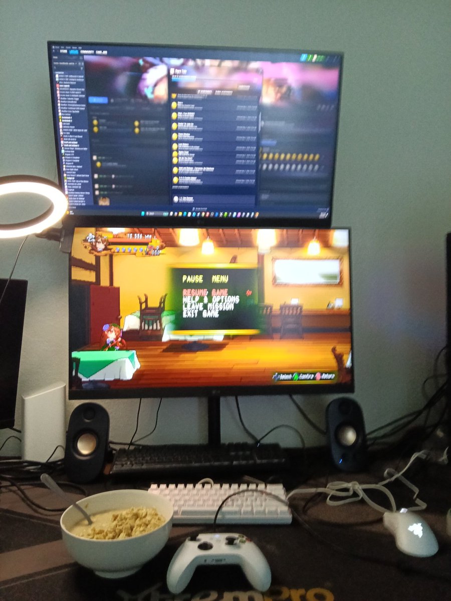 Cake_Kee_'s tweet photo. Stream have a sale .
I eat my oatmeal and coffee โ .
.and see if any wishlist on sale today .
๐ Yeah I need to organize my table still ๐
.
#nativegaming https://t.co/i0Wp7RwJmK