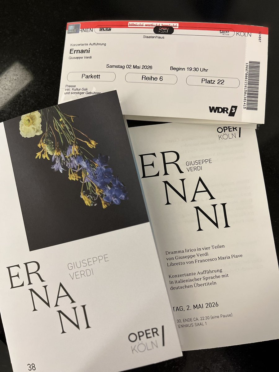 ThierryVerger's tweet photo. A l'Opéra de Cologne (Staatenhaus), dernière de Ernani, version de concert. #giulianocarella dirige. Compte-rendu à suivre sur @Forumopera @operkoeln https://t.co/FvAffTkBJQ