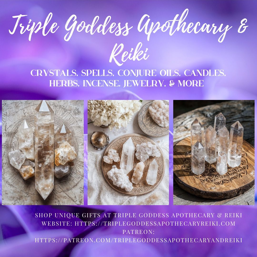 triplegoddessa1's tweet image. Shop crystals, candles, herbs, tarot cards, incense, and more at your favorite metaphysical store! Discover a wide range of products. bio.site/rowanravenwolf #triplegoddessapothecaryandreiki #rowanravenwolf #candles  #crystals #herbs #spiritualjourney