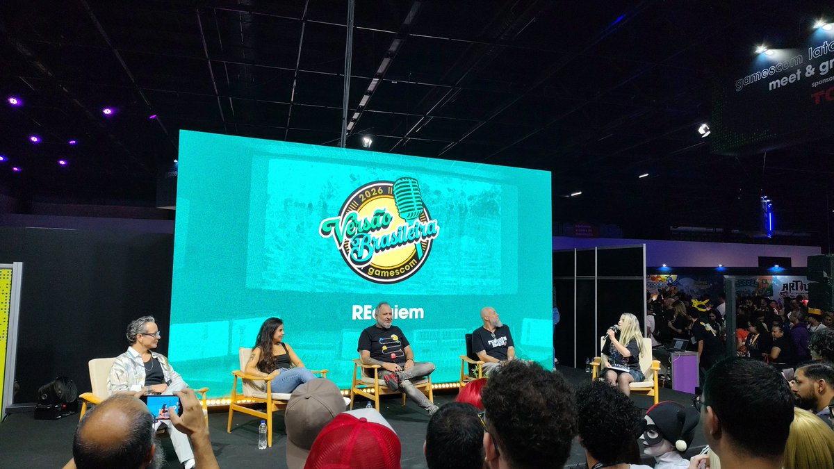 wdn_br's tweet image. 🧟 Diretamente do Palco Creators, a gamescom latam está realizando um painel maravilhoso de Resident Evil Requiem!

🎙️ Apresentado por @residentevildb, temos a presença de Felipe Grinnan, Stephany Custodi, Marco Antônio e Marco Nepomuceno!
📸 | @SuetsuguYuri
#ResidentEvil #CAPCOM