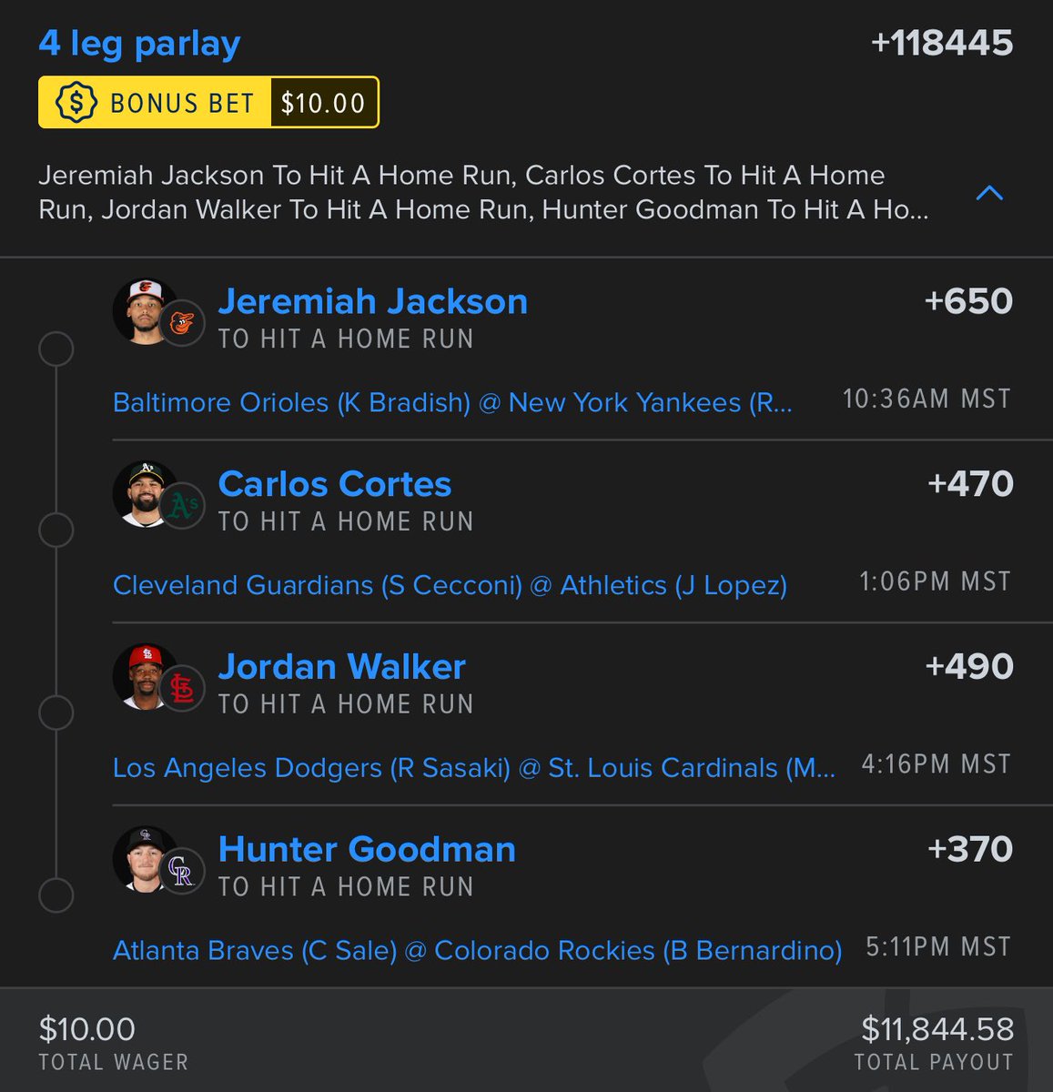 AnthoApes's tweet image. I think I’m done for the day.

#MLB #HR #Dinger #Fanduel