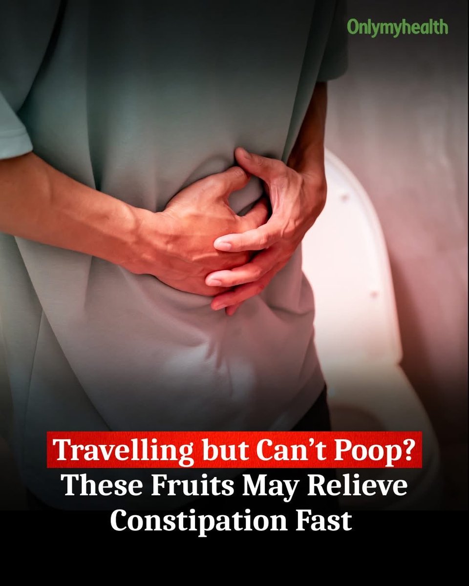 onlymyhealth's tweet image. Travel constipation is common—new food, less water, long sitting &amp;amp; stress can slow digestion.

Try kiwi, apple &amp;amp; dragon fruit 🍏🥝—rich in fibre + water for smoother bowel movements. Stay hydrated, add chia/psyllium &amp;amp; don’t ignore the urge.

#constipation #travelling