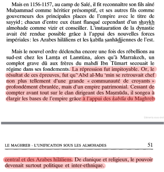 DzayerOffensive's tweet photo. Such a bad take.

The Almohad was an blood oligarchy, a theocratic rule base of Abd Al Mu'min blood who extensively conquered and colonized Morocco with Algerian elements.

The republic of Algiers was a federal elective monarchy which was never base of origins or blood. https://t.co/Yy3DKX9Dxx
