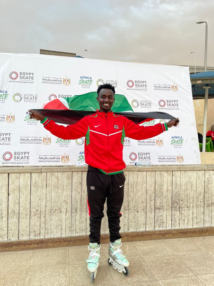 cbs_ke's tweet photo. Breaking: Kevin Kiarie Ruhiu wins Gold for Kenya at African Skating Championship 2026, Cairo, Egypt.

Appreciate our young man. Patriotic 001 https://t.co/7O1wigVYio