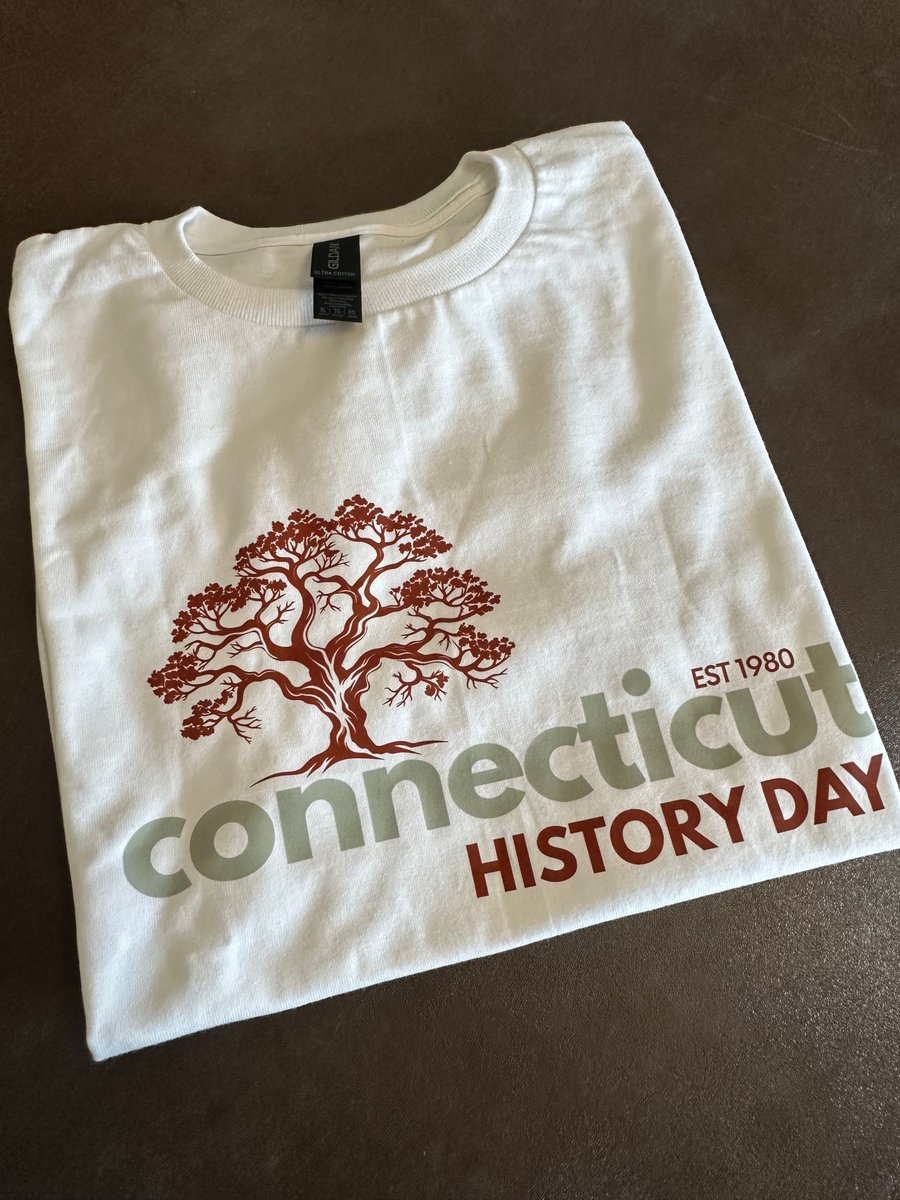 CTHistoryDay's tweet photo. Ooooh! A limited run of the official 2026 CT History Day tee shirts is on sale for $20 at Welte Auditorium.  #cthistoryday https://t.co/ZyKYsghdJi