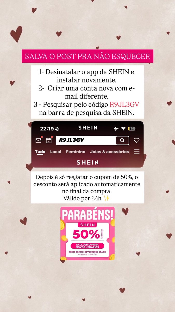 Cupons_AtivosHj's tweet image. Como fazer suas compras da Shein pagando muito barato!!! ✨🛍️🏷️

Cupom Shein ativo hoje, agora
Cupom Shein Maio 2026
Compras Shein
Comprinhas
Pagar barato na Shein
Desconto Shein
Zerar as taxa da Shein

#fyp #foryou #shein #cupomshein #descontoshein
