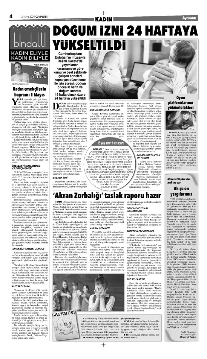 bindalliokur's tweet photo. 🗞️ Aydınlık Bindallı' da bu hafta

🔸 Doğum İzni 24 Haftaya yükseltildi 
🔸 Kadın Emekçilerin Bayramı 1 Mayıs
🔸'Akran Zorbalığı' taslak raporu hazır

https://t.co/B4bgQ9dpOD https://t.co/qIZMr60AB0