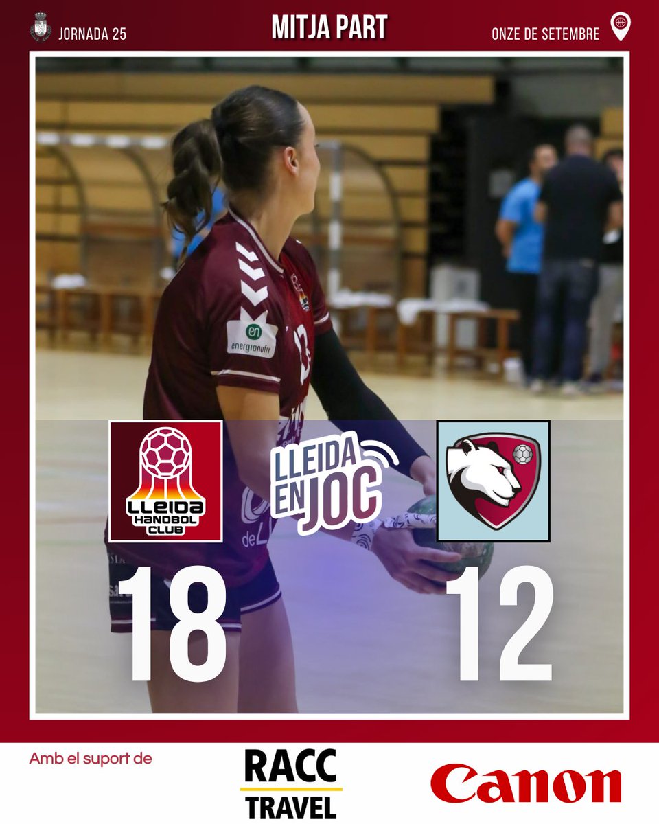 LleidaEnJoc's tweet photo. ⚫  ⏸️ 30' | 18-12 | MITJA PART a l’Onze de Setembre!

🤾‍♀️ Gran primera part del @LleidaHC que marxa amb sis gols d'avantatge!💪

📸 @alex_samper2

#LleidaHCCleba #LleidaEnJoc

🚨 EN DIRECTE:
💻 https://t.co/fsPPdjXcng
📲 APP SEGRE https://t.co/tyWuVf55Qq https://t.co/rZ6fadxzoi